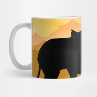 Classic elephant on top of mountain sunrise time Mug